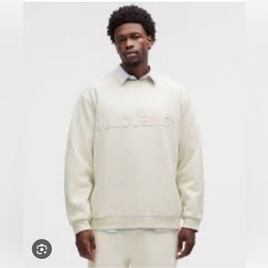 NWT Lululemon Men's ‘Steady State’ Crew Sweatshirt w/ Graphic* Natural Ivory XS